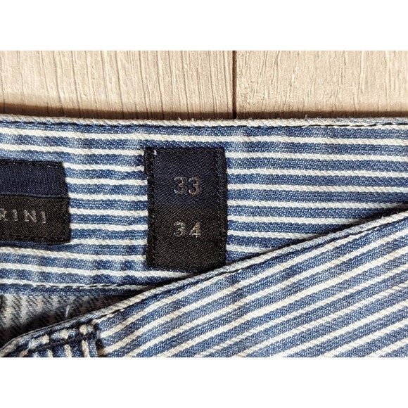 ITALIAN GAZZARRINI MENS COTTON DISTRESSED STRIPEDJEANS PANTS SIZE 33 - Picture 6 of 16